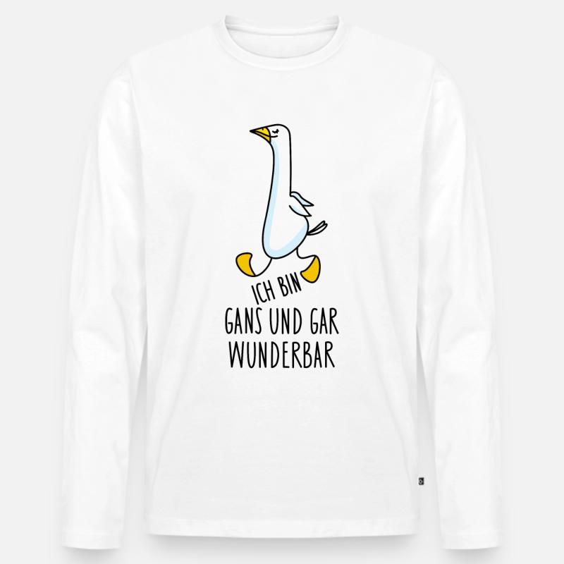 Gans und gar - Männer Premium Bio Langarmshirt - Weiß