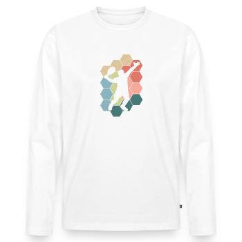 Abstrait Padel Player Motif Padel Padel Tennis - T-shirt manches longues Premium bio Homme - blanc - Devant - Nico (187cm)