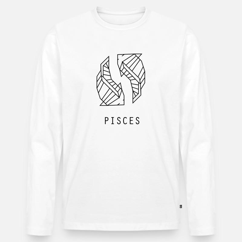 Fische - Männer Premium Bio Langarmshirt - Weiß