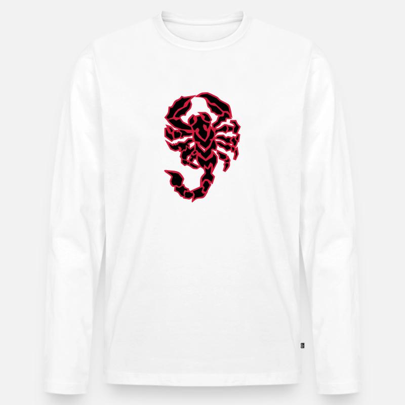 skorpion - Männer Premium Bio Langarmshirt - Weiß