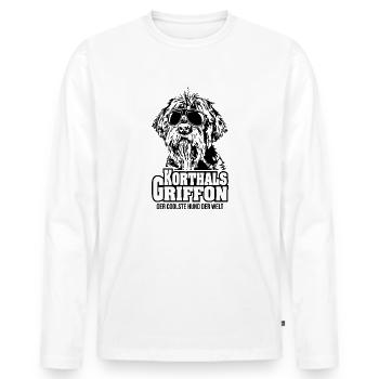 KORTHALS GRIFFON chien le plus cool chien disant chiens - T-shirt manches longues Premium bio Homme - blanc - Devant - Nico (187cm)