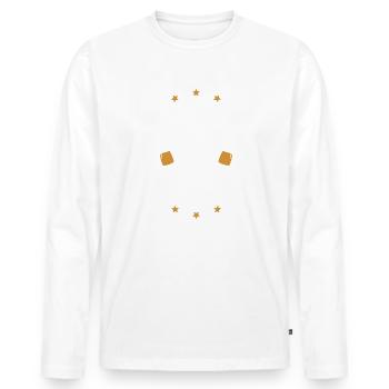 Équipage de Malle Party - T-shirt manches longues Premium bio Homme - blanc - Devant - Nico (187cm)