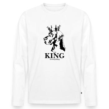 Grand Danois Roi de tout Dog Wilsigns - T-shirt manches longues Premium bio Homme - blanc - Devant - Nico (187cm)