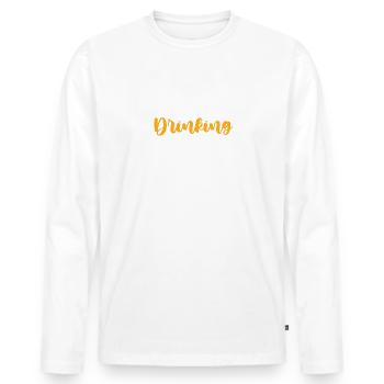 Berlin Drinking Team - Men's Premium Organic Long Sleeve Shirt - white - Front - Nico (187cm)