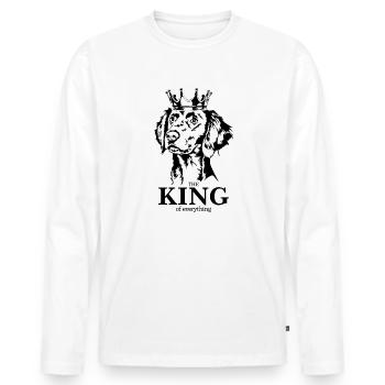 Weimaraner Longhair King of everything Wilsigns - Men's Premium Organic Long Sleeve Shirt - white - Front - Nico (187cm)