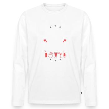 Ibiza Drinking Team - Men's Premium Organic Long Sleeve Shirt - white - Front - Nico (187cm)