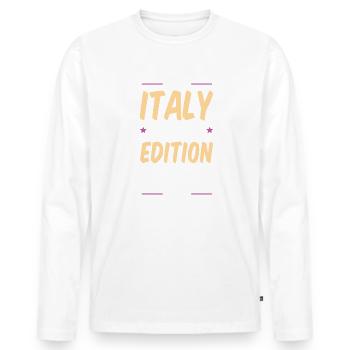 Italie Drinking Party - T-shirt manches longues Premium bio Homme - blanc - Devant - Nico (187cm)