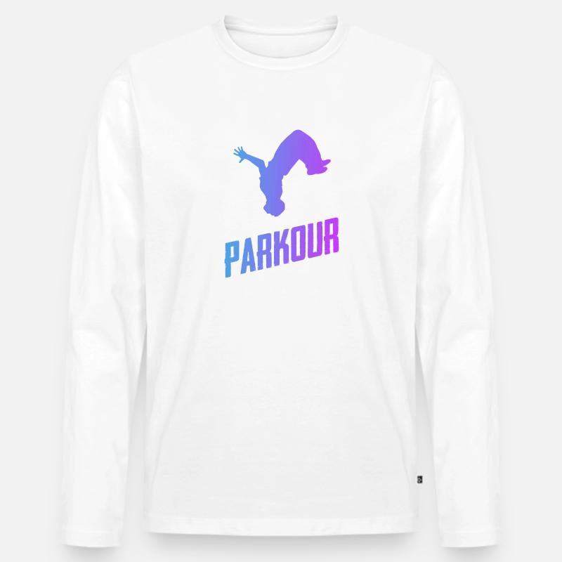 Parkour - Männer Premium Bio Langarmshirt - Weiß