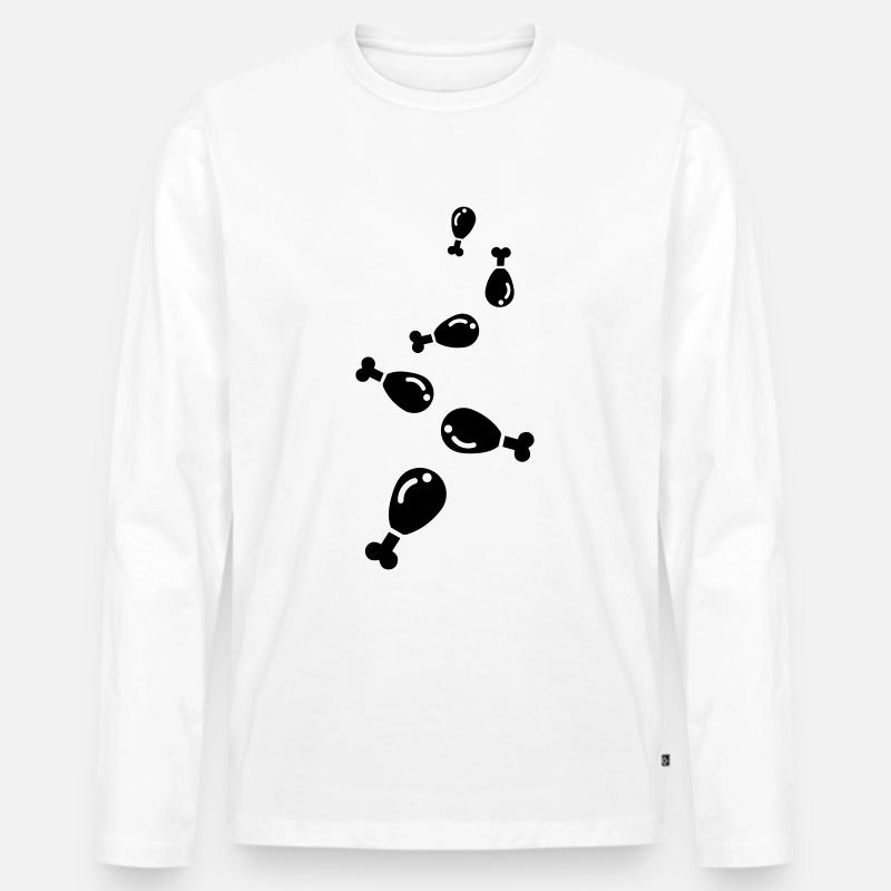 Hähnchen icon symbol - Männer Premium Bio Langarmshirt - Weiß