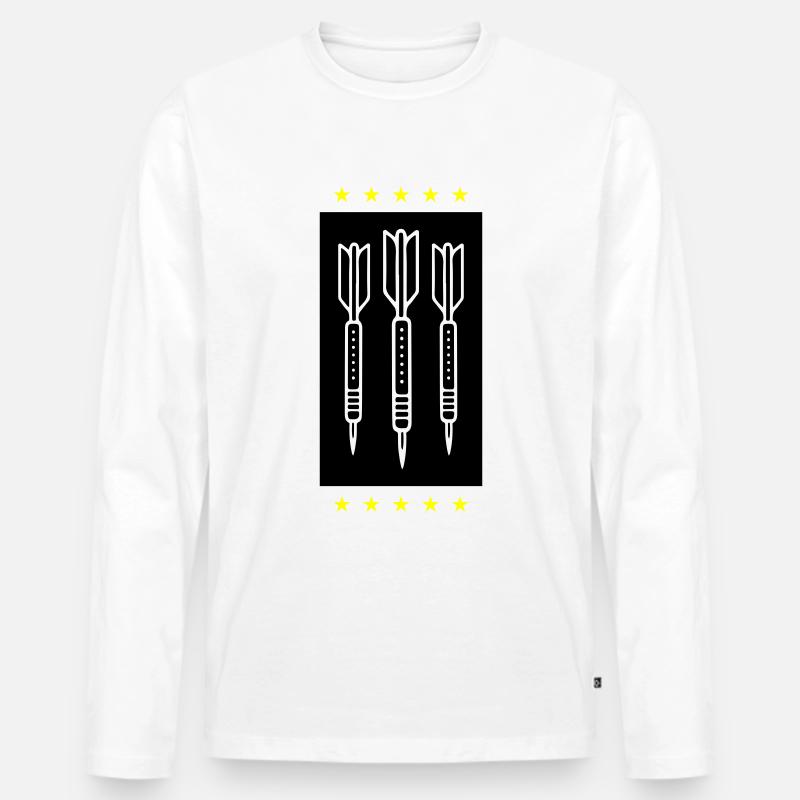 Darts Team Dartpfeile Symbol - Männer Premium Bio Langarmshirt - Weiß