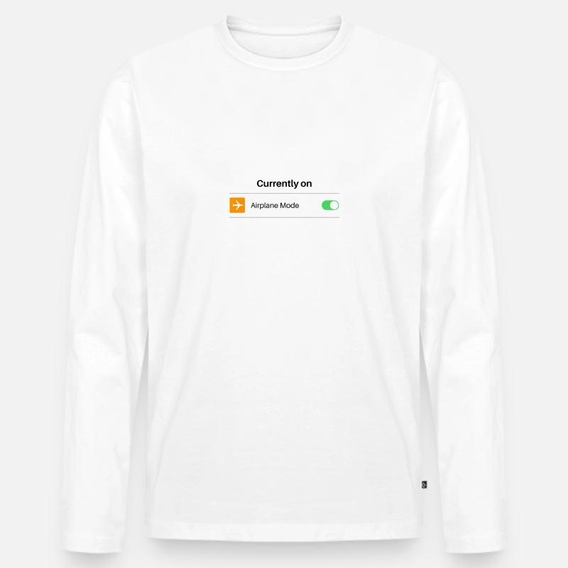 Airplane Mode - Chill Design - Flugmodus - Männer Premium Bio Langarmshirt - Weiß