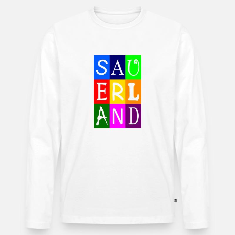 Sauerland - Männer Premium Bio Langarmshirt - Weiß
