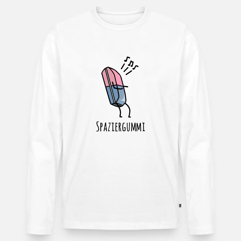 Spaziergummi - Männer Premium Bio Langarmshirt - Weiß