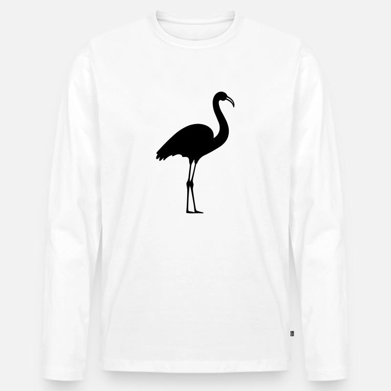 Flamingo - Männer Premium Bio Langarmshirt - Weiß