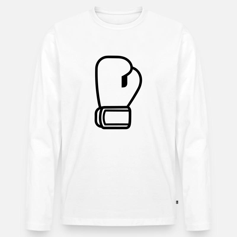 Boxhandschuh - Männer Premium Bio Langarmshirt - Weiß