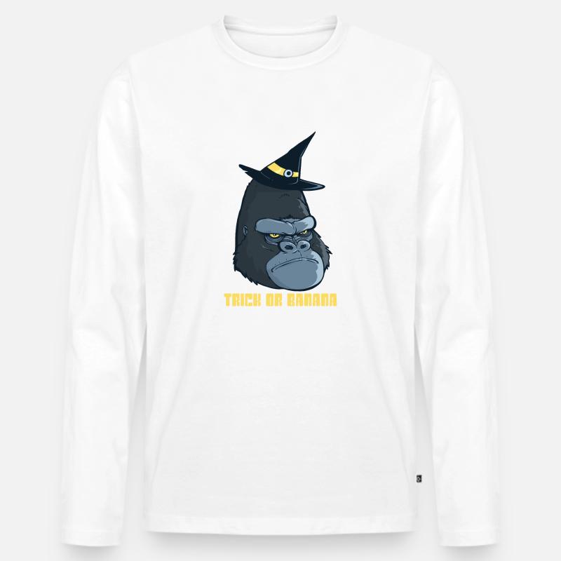 Halloween Gorilla 2 - Männer Premium Bio Langarmshirt - Weiß