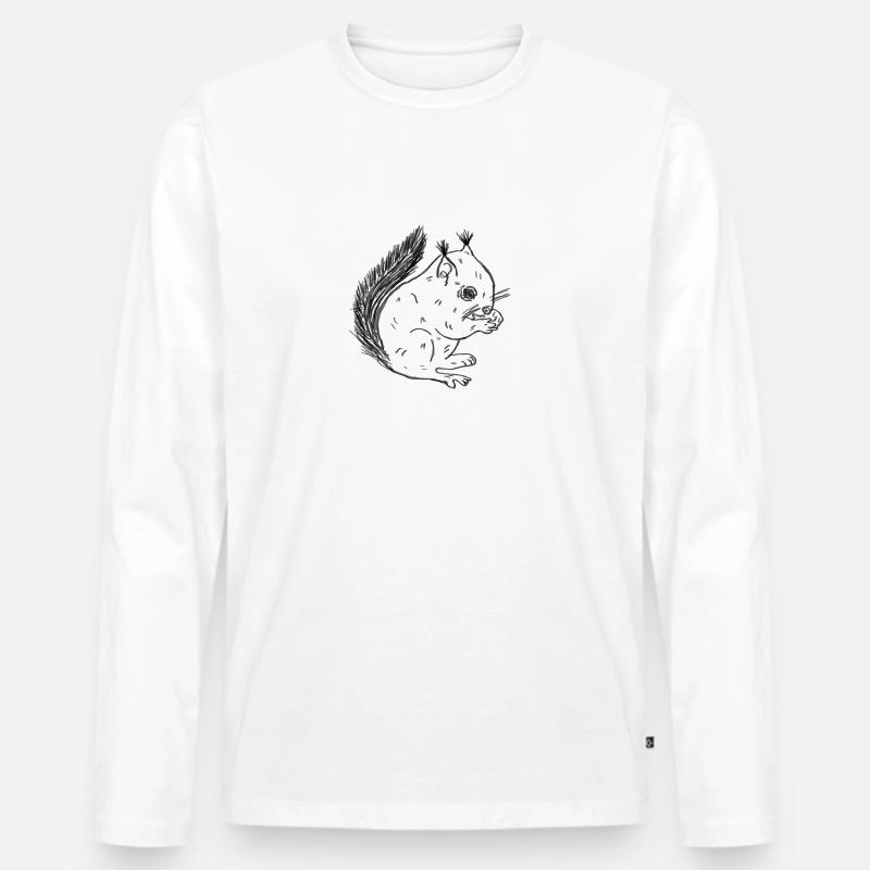 Eichhörnschen schwarz - Männer Premium Bio Langarmshirt - Weiß