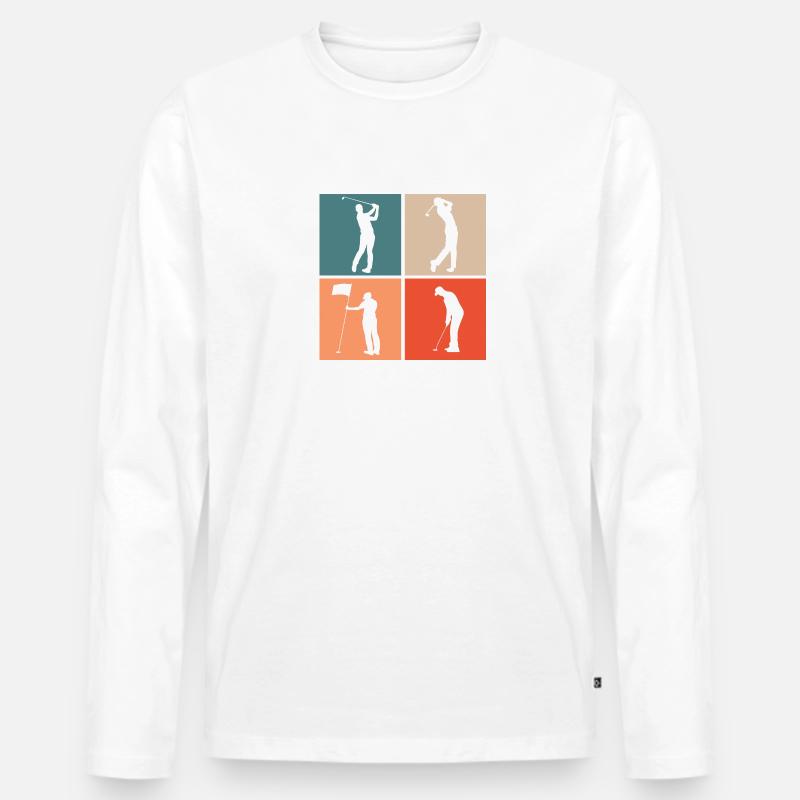 Golf Golfen Golfer - Männer Premium Bio Langarmshirt - Weiß