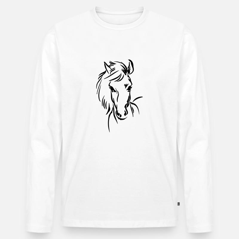 Pferd ... von wicki_de - Männer Premium Bio Langarmshirt - Weiß