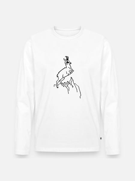 Gams Gämse Gemse - Männer Premium Bio Langarmshirt - Weiß