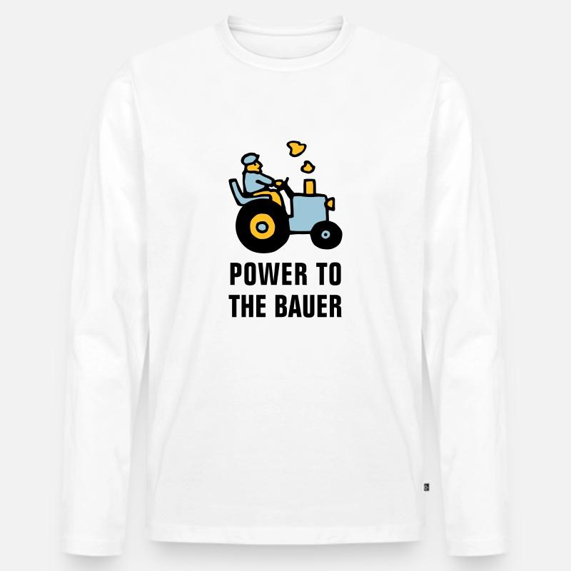 power_to_the_bauer_072011_b_3c - Männer Premium Bio Langarmshirt - Weiß