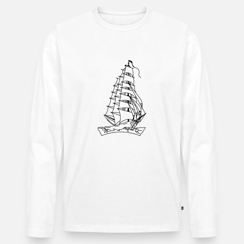 Sailor Tattoo - Männer Premium Bio Langarmshirt - Weiß