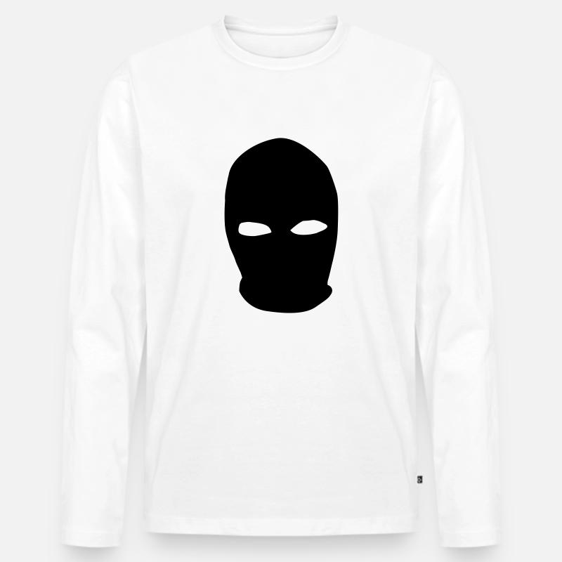 Sturmhaube - Männer Premium Bio Langarmshirt - Weiß