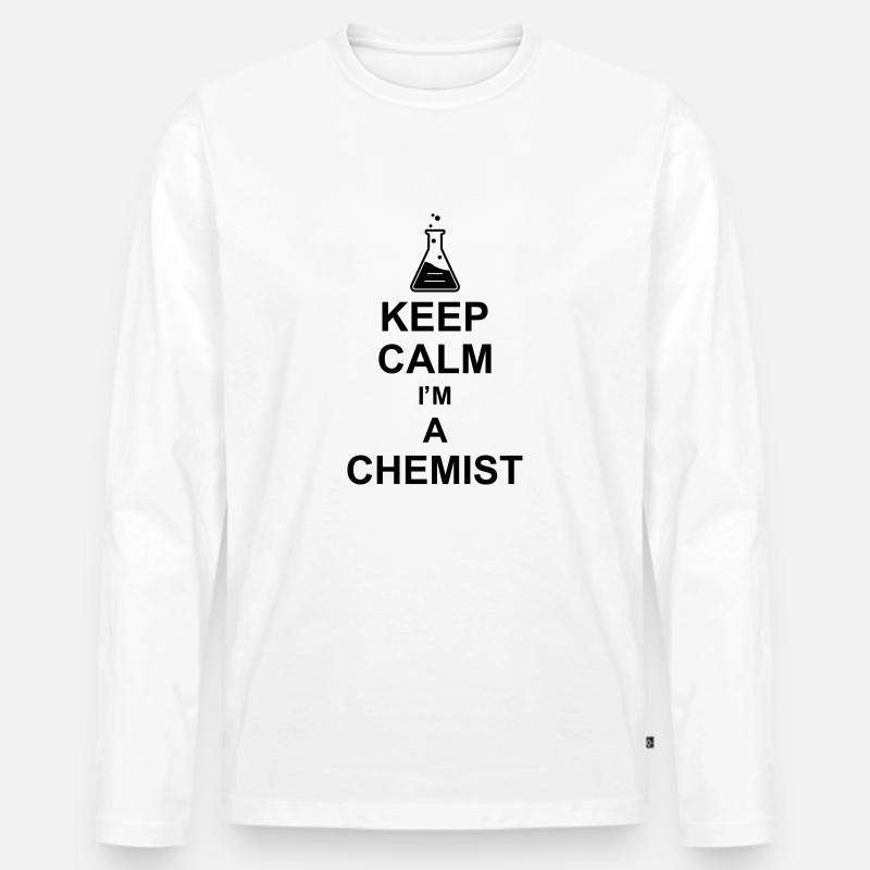 keep calm i'm a chemist kg10 - Männer Premium Bio Langarmshirt - Weiß