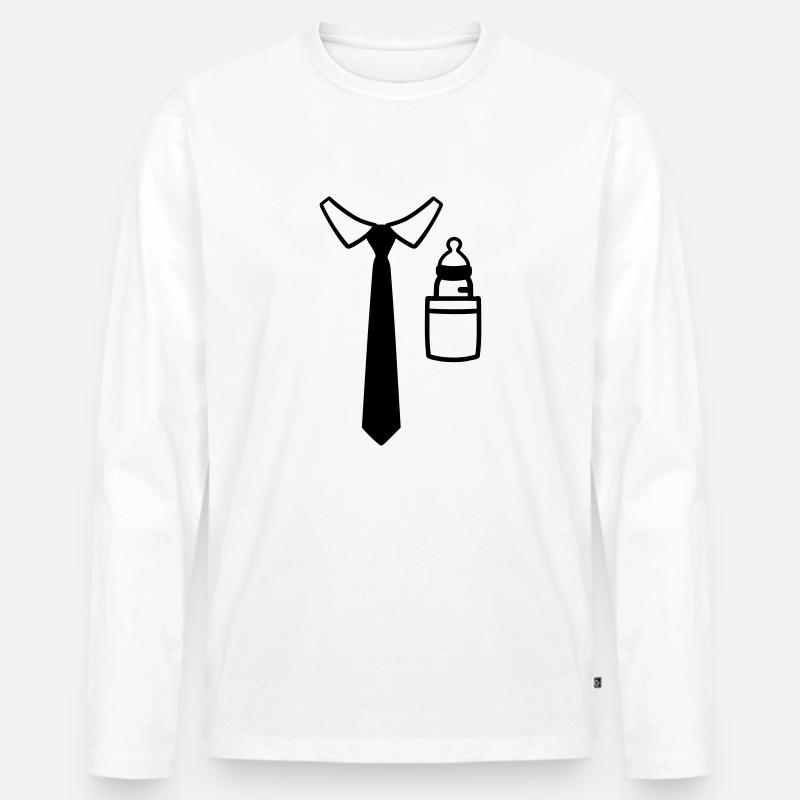 Vater - Männer Premium Bio Langarmshirt - Weiß