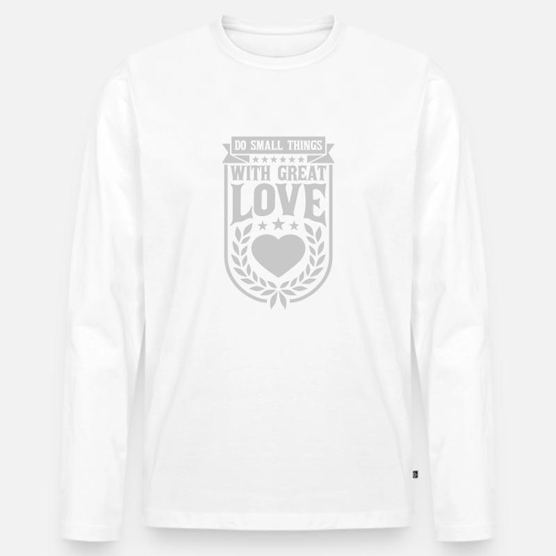 Zitat do small things - Männer Premium Bio Langarmshirt - Weiß