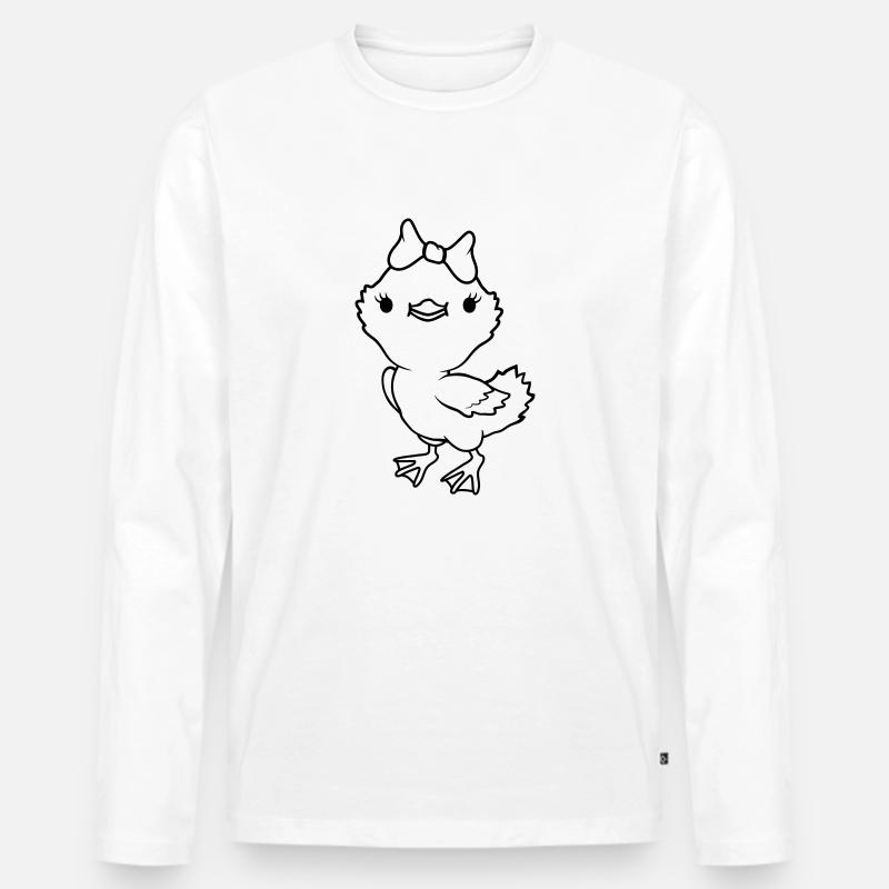 Mädchen süßes Chick Schleife - Männer Premium Bio Langarmshirt - Weiß