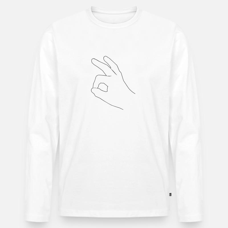 Nizza : Finger kneifen - Männer Premium Bio Langarmshirt - Weiß