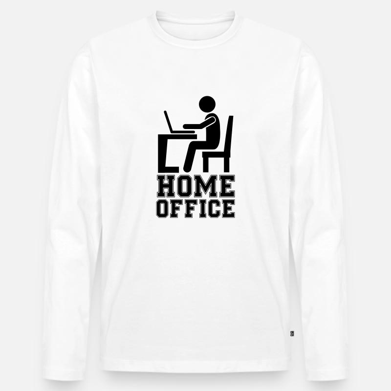 computer work home office - Männer Premium Bio Langarmshirt - Weiß