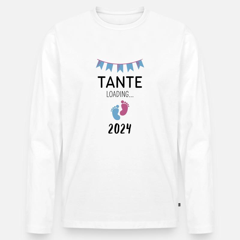 Tante Loading... 2024 - Männer Premium Bio Langarmshirt - Weiß