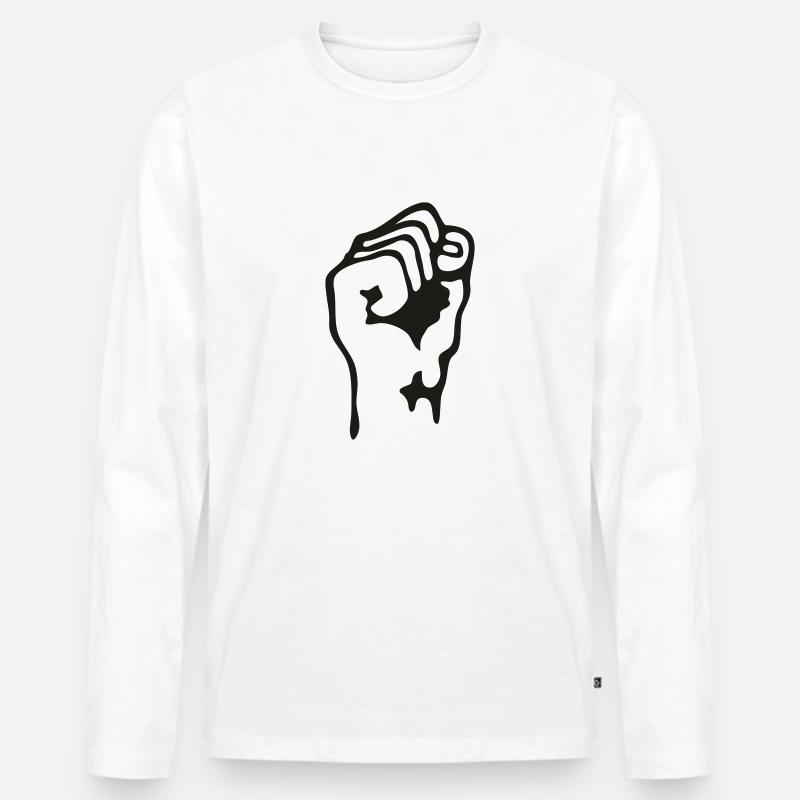 faust02 - Männer Premium Bio Langarmshirt - Weiß