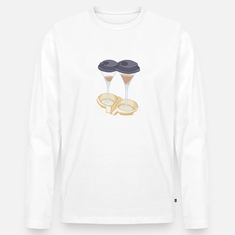 Martini to go - Männer Premium Bio Langarmshirt - Weiß