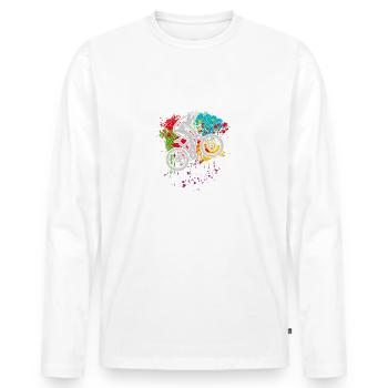 Logisch fahre ich ohne Akku ohne Motor - Männer Premium Bio Langarmshirt - Weiß - Vorne - Nico (187cm)