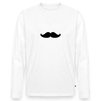 Schnurrbart - Männer Premium Bio Langarmshirt - Weiß - Vorne - Nico (187cm)
