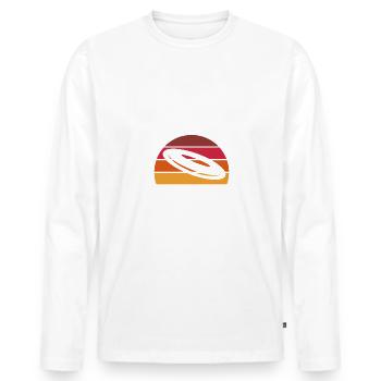 Ultimate Sport Disc Golf Frisbee Geschenk - Männer Premium Bio Langarmshirt - Weiß - Vorne - Nico (187cm)