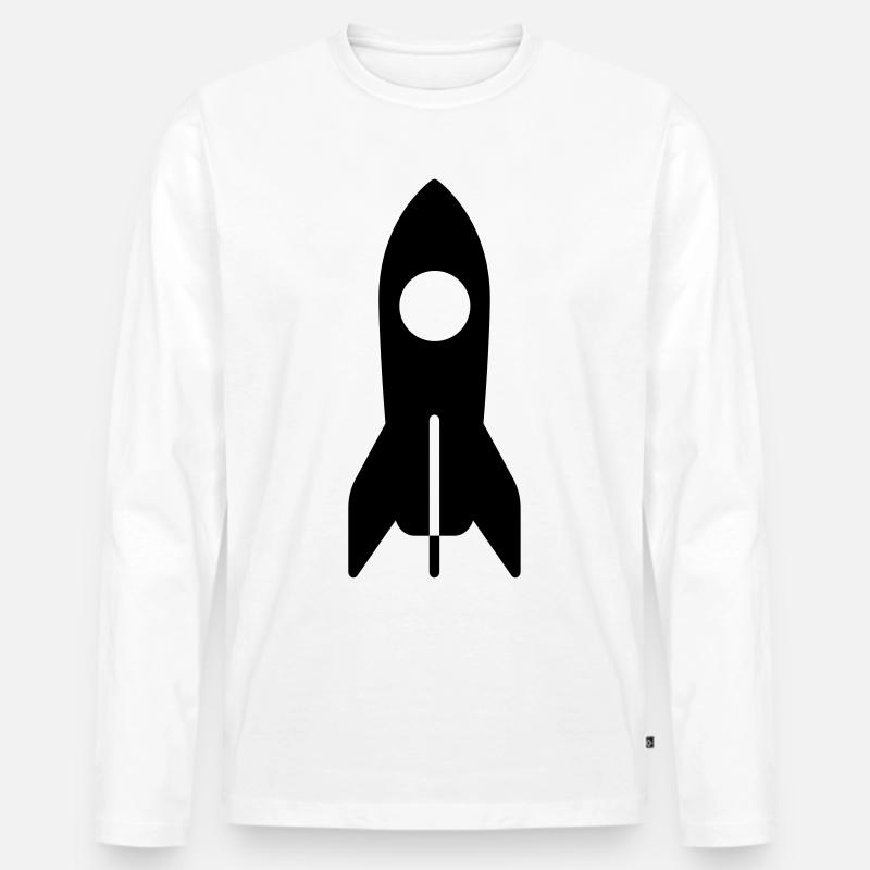 Rakete Raumfahrt Kosmonaut Astronaut - Männer Premium Bio Langarmshirt - Weiß