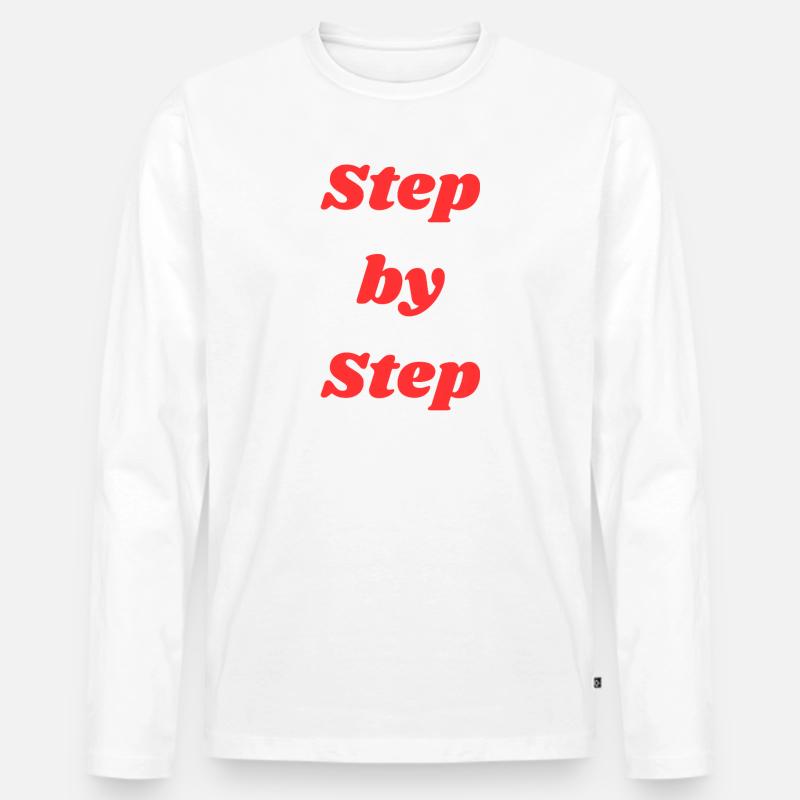 Step by step typography - Men's Premium Organic Long Sleeve Shirt - white