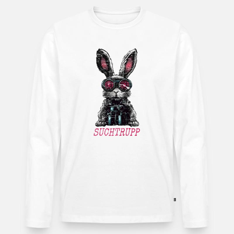 Ostern Suchtrupp Cooler Osterhase - Männer Premium Bio Langarmshirt - Weiß