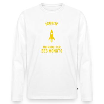 Schuster Mitarbeiter des Monats Schusterei Kollege - Männer Premium Bio Langarmshirt - Weiß - Vorne - Nico (187cm)