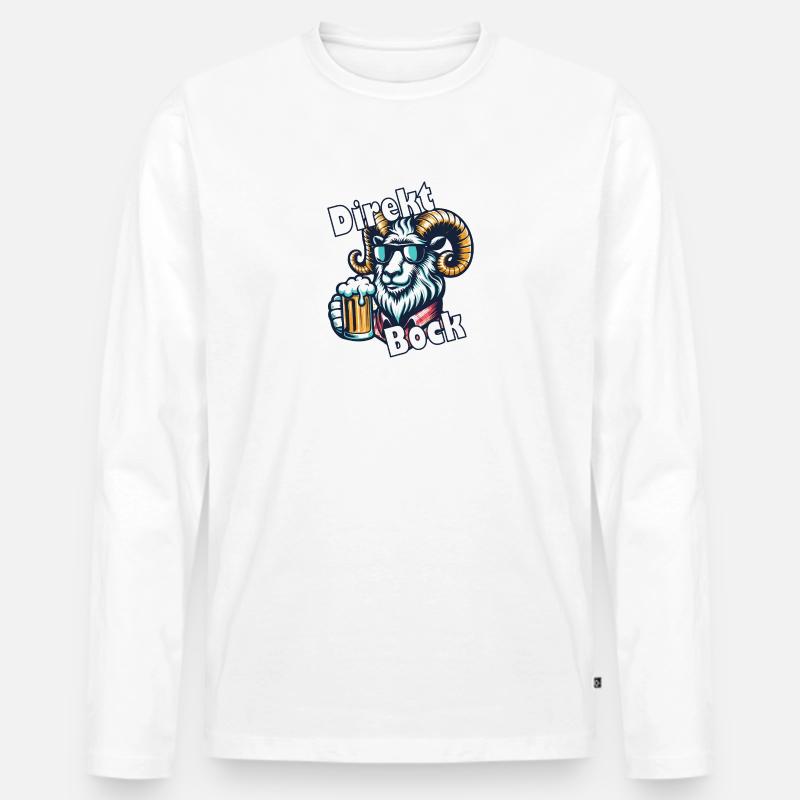 Direkt Bock - Männer Premium Bio Langarmshirt - Weiß