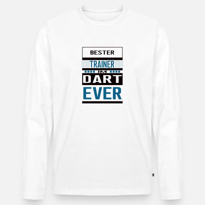 Dart Trainer Bester Darttrainer Team - Männer Premium Bio Langarmshirt - Weiß