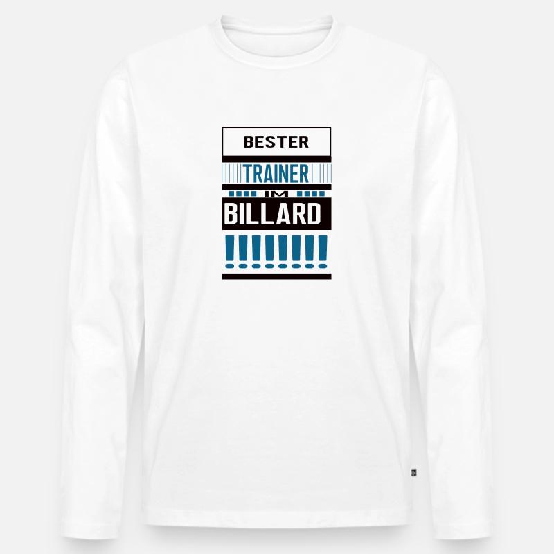Billard Trainer Bester Billardtrainer Team - Männer Premium Bio Langarmshirt - Weiß