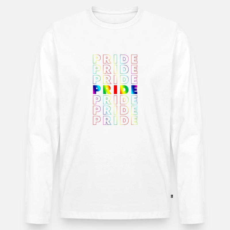 Pride Gradient - Männer Premium Bio Langarmshirt - Weiß