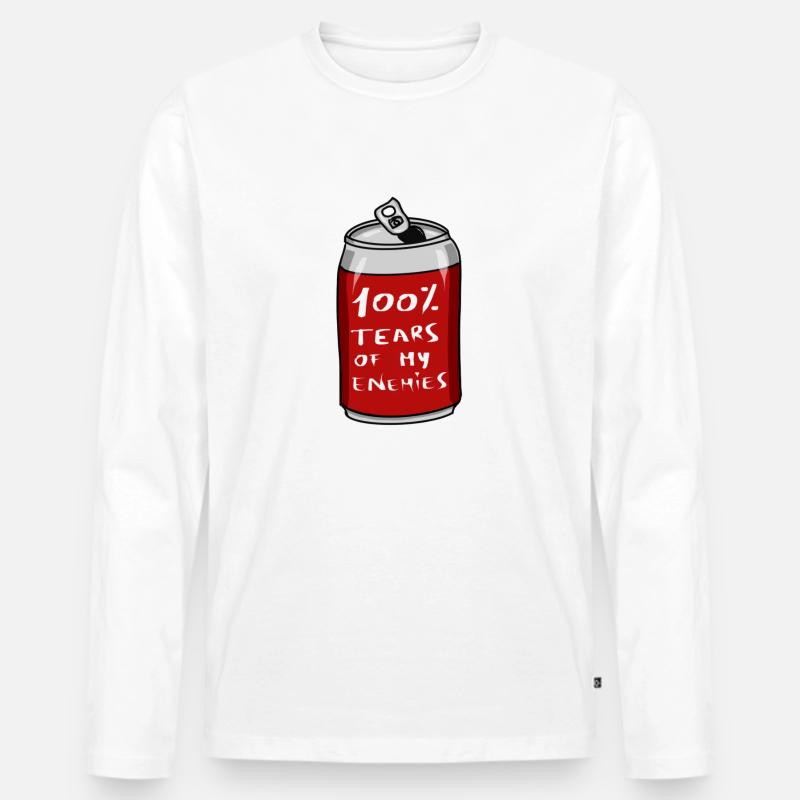 100 Tränen meiner Feinde - Männer Premium Bio Langarmshirt - Weiß