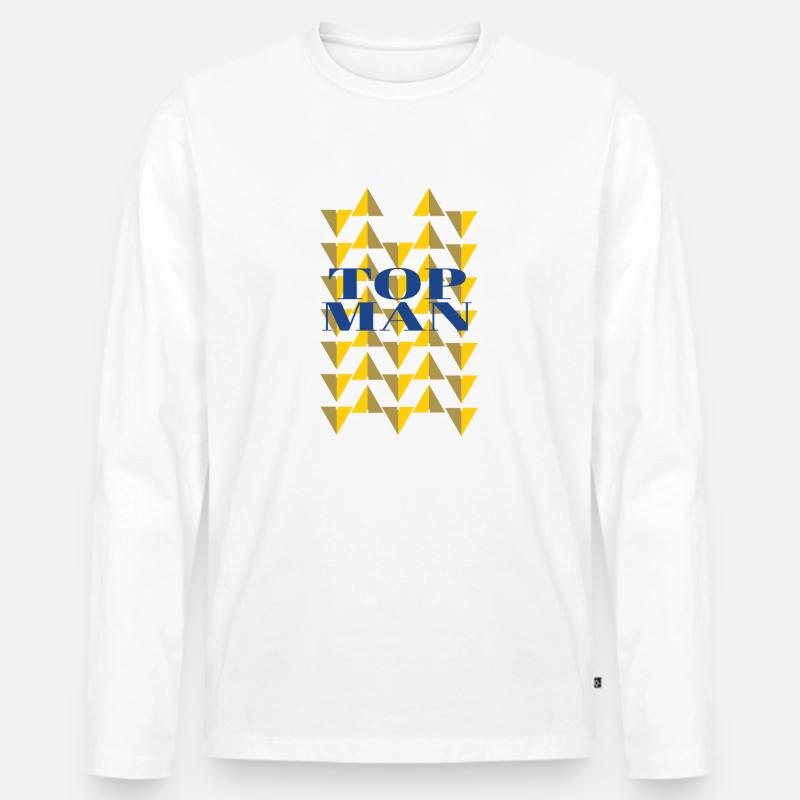 Top-Mann Leeds - Männer Premium Bio Langarmshirt - Weiß