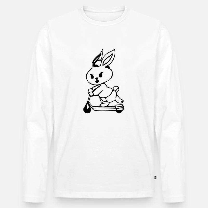 E-Scooter E-Roller Scooter - Männer Premium Bio Langarmshirt - Weiß